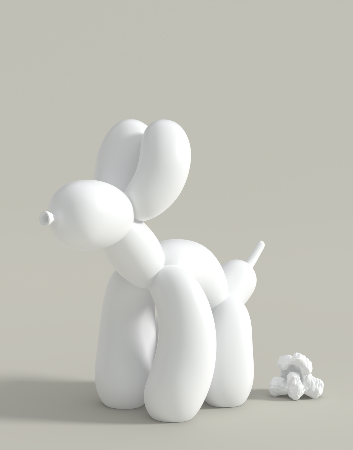 Limited Edition | Matte White Popcorn Dog Figurine