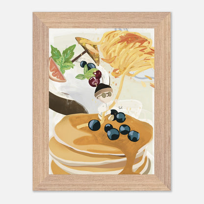 'Food Storm' Premium Wooden Framed Poster With Museum-Quality Matte Paper